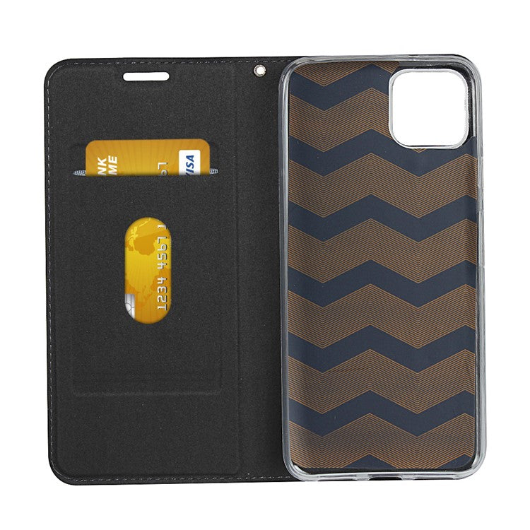 Leather Stand Case with Card Slot for Google Pixel 4 - Black