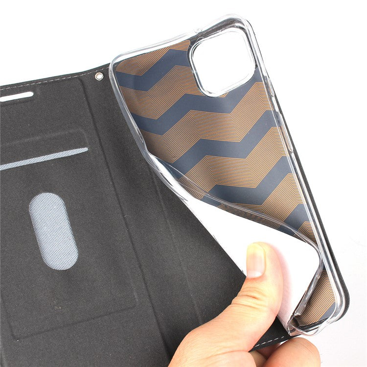Leather Stand Case with Card Slot for Google Pixel 4 - Black