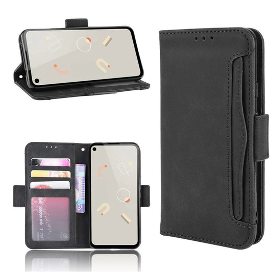 Multiple Card Slots Leather Wallet Stand Shell for Google Pixel 4A  - Black