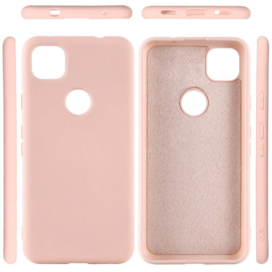 Soft Liquid Silicone Mobile Phone Case for Google Pixel 4a - Pink
