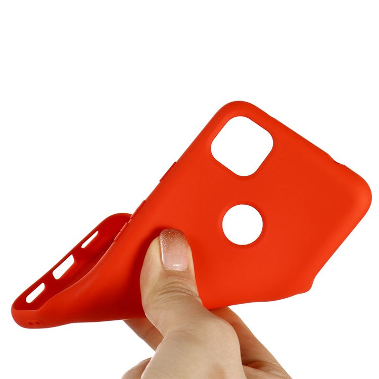 Soft Liquid Silicone Mobile Phone Case for Google Pixel 4a - Red