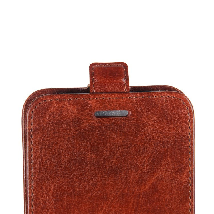 Crazy Horse Vertical Flip Leather Phone Case for Google Pixel 4a - Brown