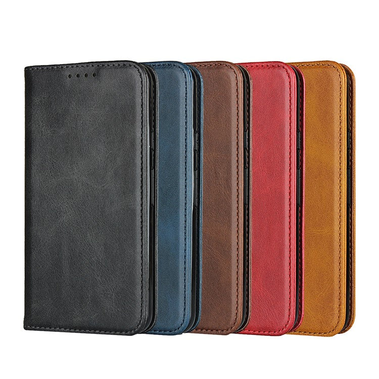 Auto-absorbed Magnetic Leather Stand Case for Google Pixel 4a Textured PU Leather Phone Accessory - Black