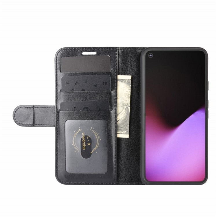 Crazy Horse Wallet Shell Stand Leather Mobile Phone Cover for Google Pixel 4a 5G/Pixel 5XL - Black