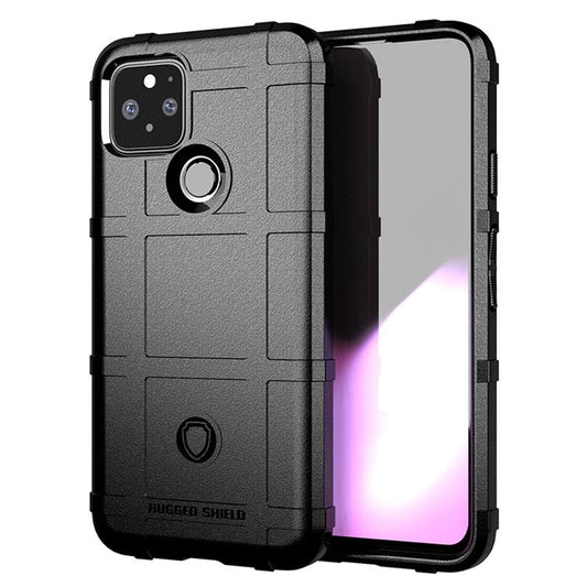 Anti-shock Square Grid Texture Thicken TPU Case for Google Pixel 5 - Black