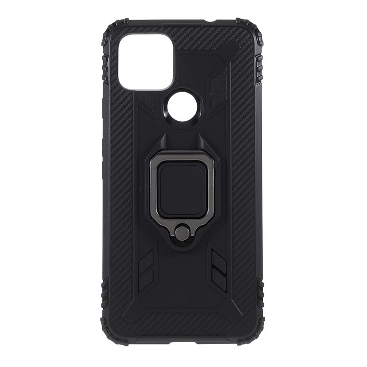Finger Ring Kickstand TPU Protective Case for Google Pixel 4a 5G/Pixel 5XL - Black