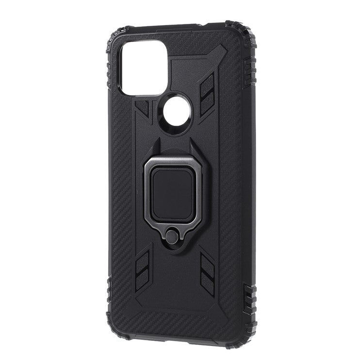 Finger Ring Kickstand TPU Protective Case for Google Pixel 4a 5G/Pixel 5XL - Black