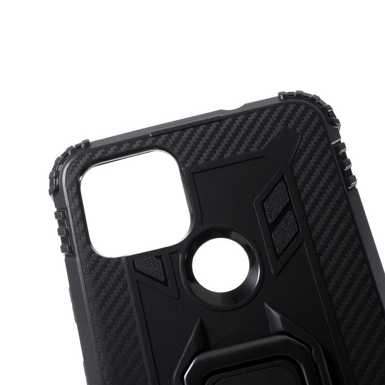 Finger Ring Kickstand TPU Protective Case for Google Pixel 4a 5G/Pixel 5XL - Black