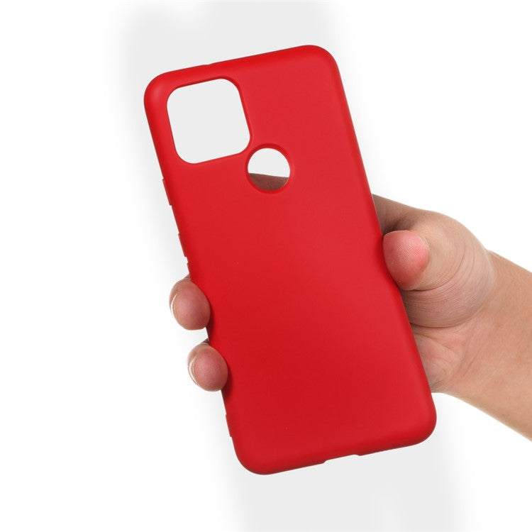 Liquid Silicone Phone Case for Google Pixel 5, Lightweight Microfiber Lining Cushion Texture Cover - Red