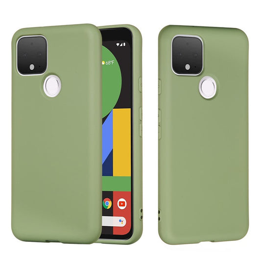 Liquid Silicone Phone Case for Google Pixel 5, Lightweight Microfiber Lining Cushion Texture Cover - Green