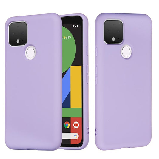 For Google Pixel 4a 5G/Pixel 5XL Shockproof Anti-scratch Anti-dust Liquid Silicone Phone Cover Phone Case - Purple