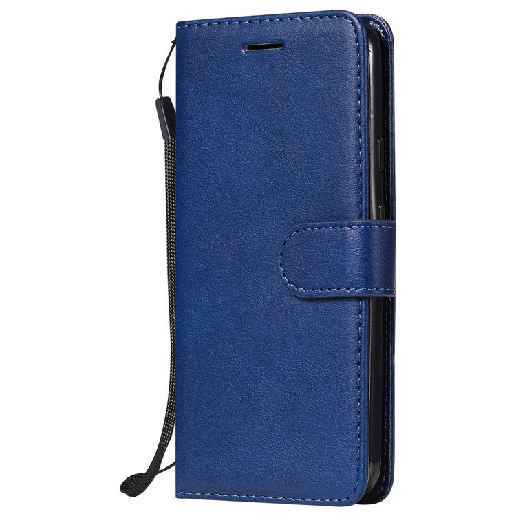 KT Leather Series-2 PU Leather Wallet Stand Case with Handy Strap for Google Pixel 4a - Blue
