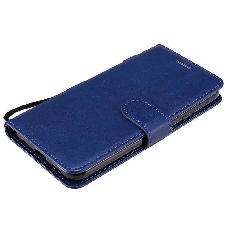 KT Leather Series-2 PU Leather Wallet Stand Case with Handy Strap for Google Pixel 4a - Blue