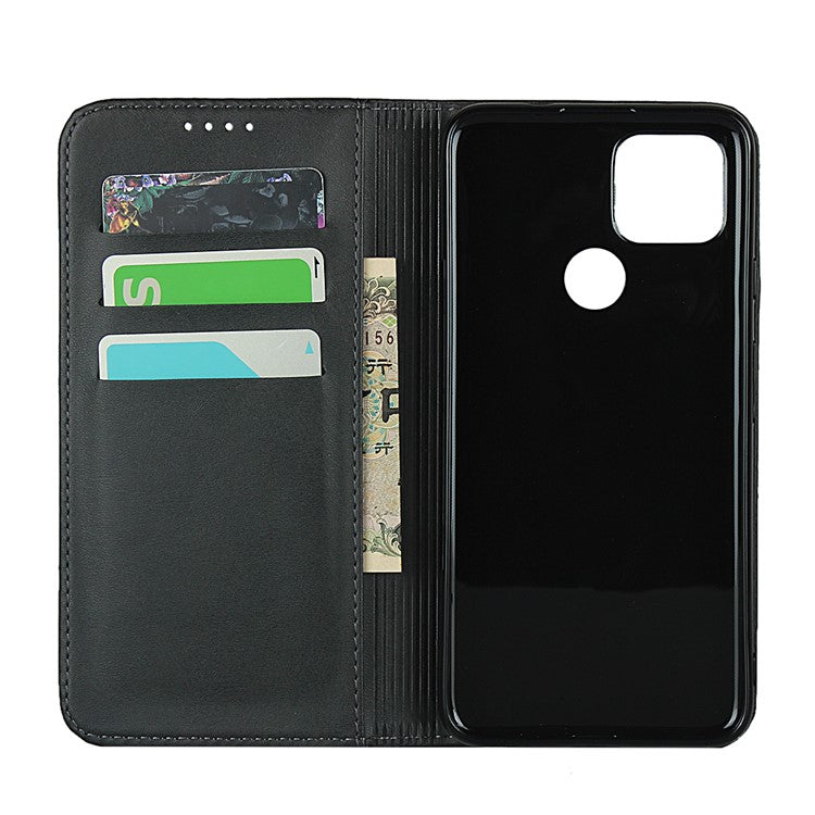 Auto-absorbed Wallet Leather Stand Cover Case for Google Pixel 4a 5G - Black