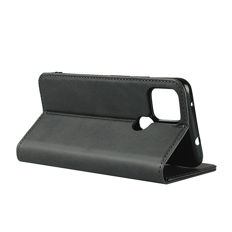 Auto-absorbed Wallet Leather Stand Cover Case for Google Pixel 4a 5G - Black