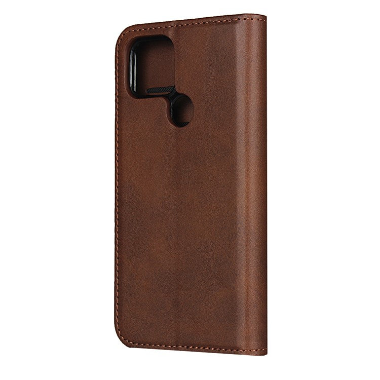 Auto-absorbed Wallet Leather Stand Cover Case for Google Pixel 4a 5G - Dark Brown