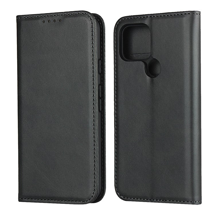 Auto-absorbed Wallet Leather Stand Cover Case for Google Pixel 5 - Black