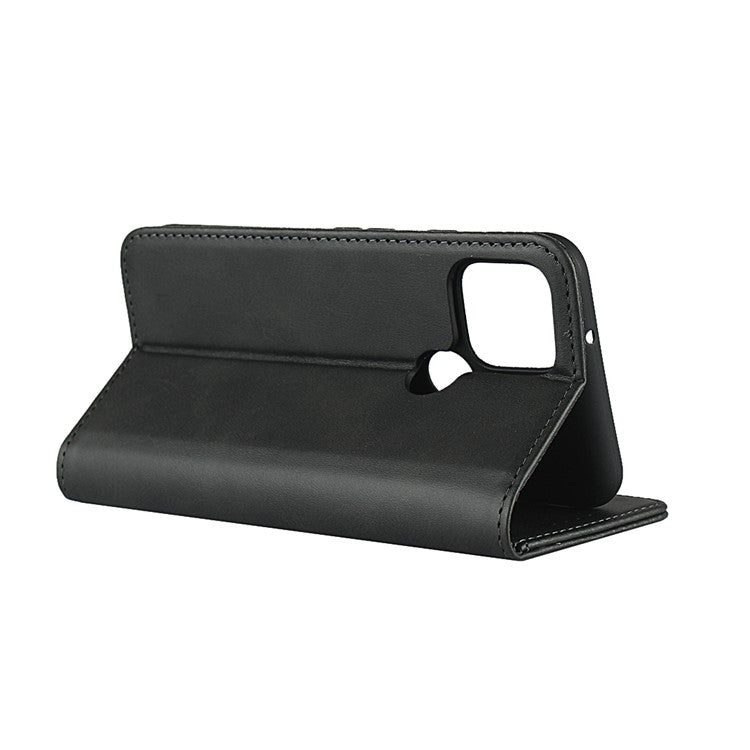 Auto-absorbed Wallet Leather Stand Cover Case for Google Pixel 5 - Black