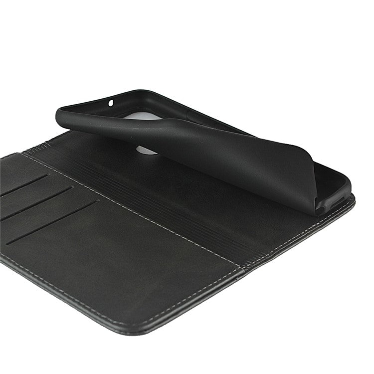 Auto-absorbed Wallet Leather Stand Cover Case for Google Pixel 5 - Black