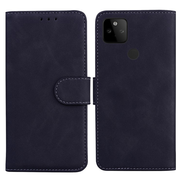 Flip Leather Phone Full Protection Case with Wallet Stand for Google Pixel 5a 5G - Black