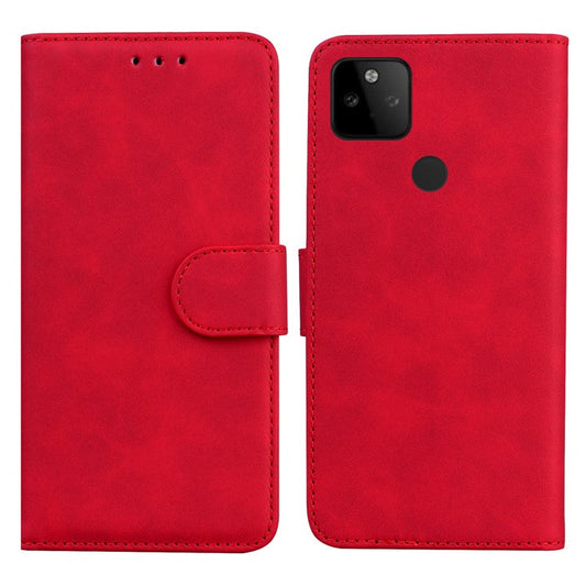 Flip Leather Phone Full Protection Case with Wallet Stand for Google Pixel 5a 5G - Red