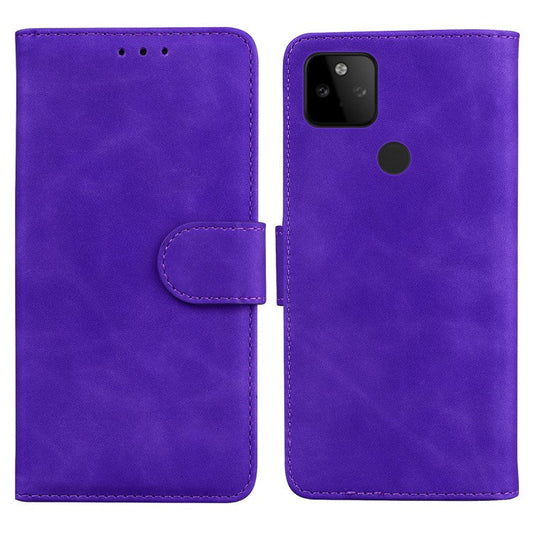 Flip Leather Phone Full Protection Case with Wallet Stand for Google Pixel 5a 5G - Purple