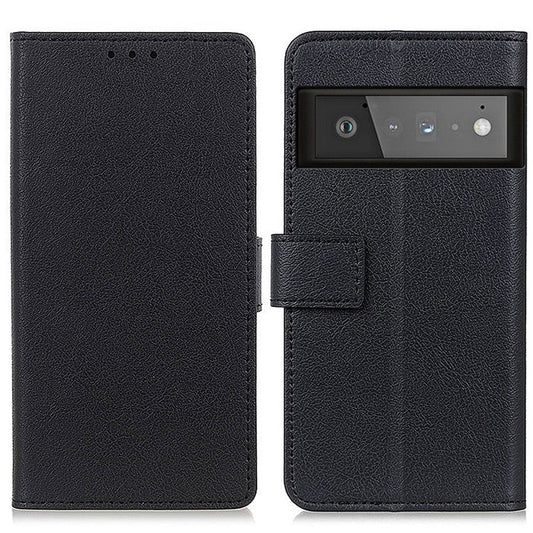 Drop-proof PU Leather Stand Case with Card Slots and Cash Pocket for Google Pixel 6 Pro - Black