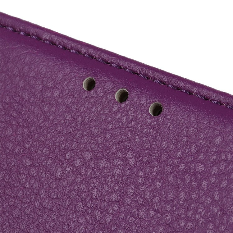 Litchi Skin Wallet Leather Phone Case for Google Pixel 6 Pro - Purple