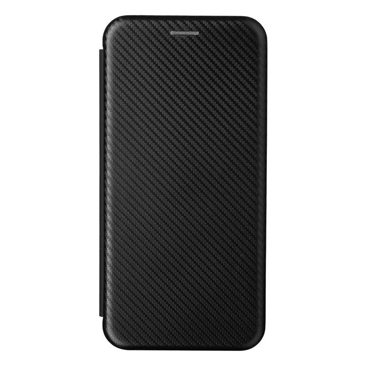 Auto-absorbed Leather Shell Carbon Fiber Texture with Card Slot and Ring Strap for Google Pixel 6 - Black