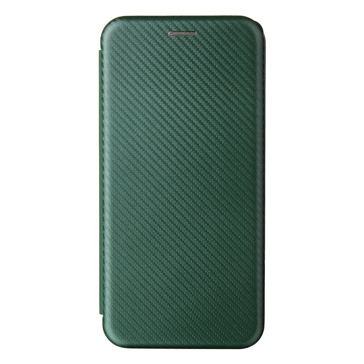 Auto-absorbed Leather Shell Carbon Fiber Texture with Card Slot and Ring Strap for Google Pixel 6 - Green