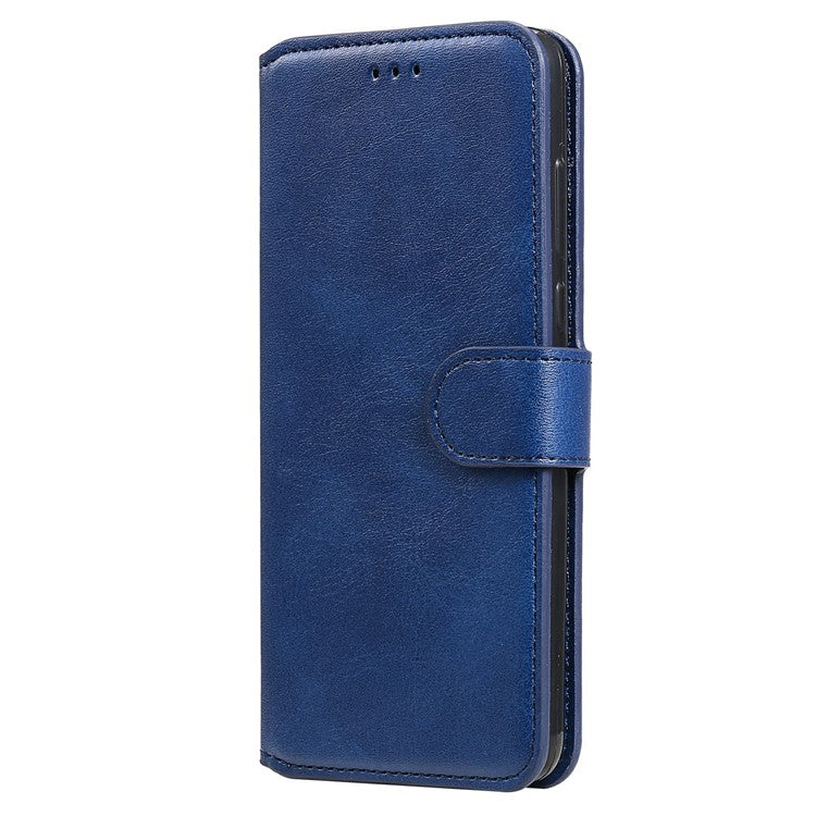 All-round Protective Leather Wallet Cell Phone Cover Shell with Stand for Google Pixel 6 - Blue