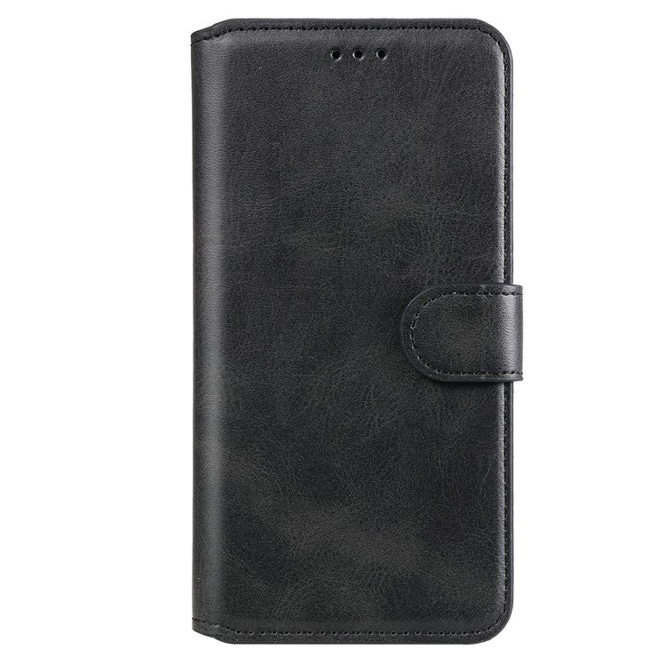 All-round Protective Leather Wallet Cell Phone Cover Shell with Stand for Google Pixel 6 - Black