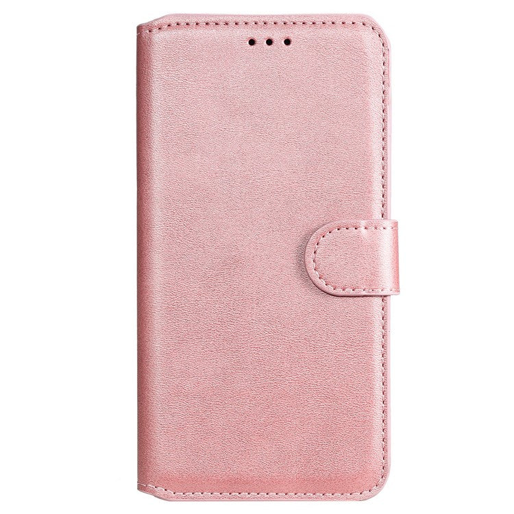 All-round Protective Leather Wallet Cell Phone Cover Shell with Stand for Google Pixel 6 - Rose Gold
