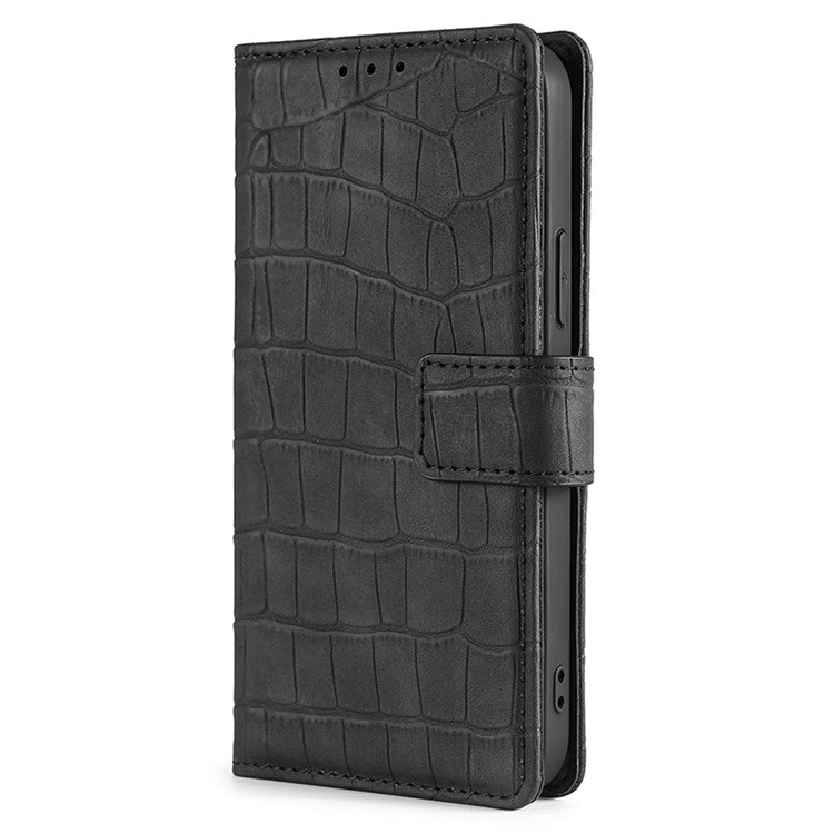 Crocodile Texture Wallet Card Holder Design Supporting Stand Design Leather Case Phone Cover Shell for Google Pixel 6 Pro - Black