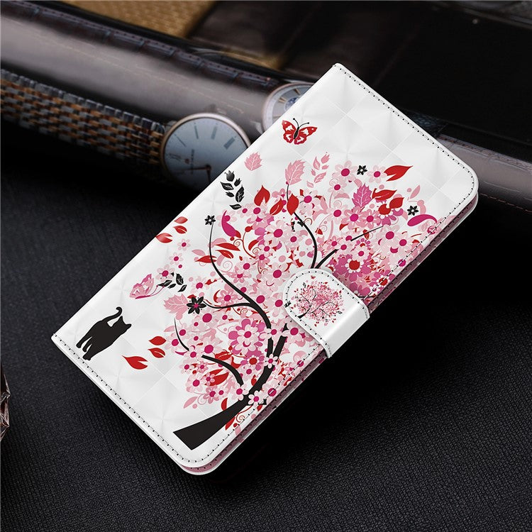 3D Pattern Printing All-round Shockproof Leather Stand Case Wallet Cover with Strap for Google Pixel 5a 5G - Wish Tree
