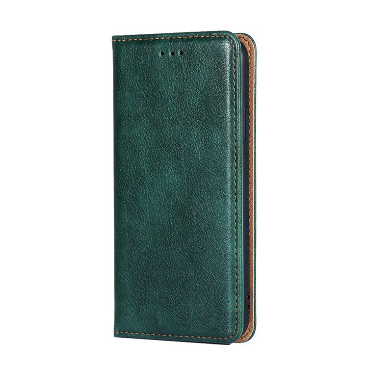 Full-Protection Stand Wallet PU Leather Auto Closing Magnetic Flip Phone Shell Case for Google Pixel 6 Pro - Green