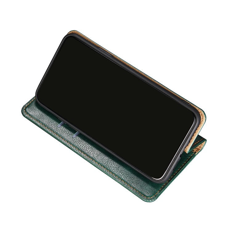 Full-Protection Stand Wallet PU Leather Auto Closing Magnetic Flip Phone Shell Case for Google Pixel 6 Pro - Green