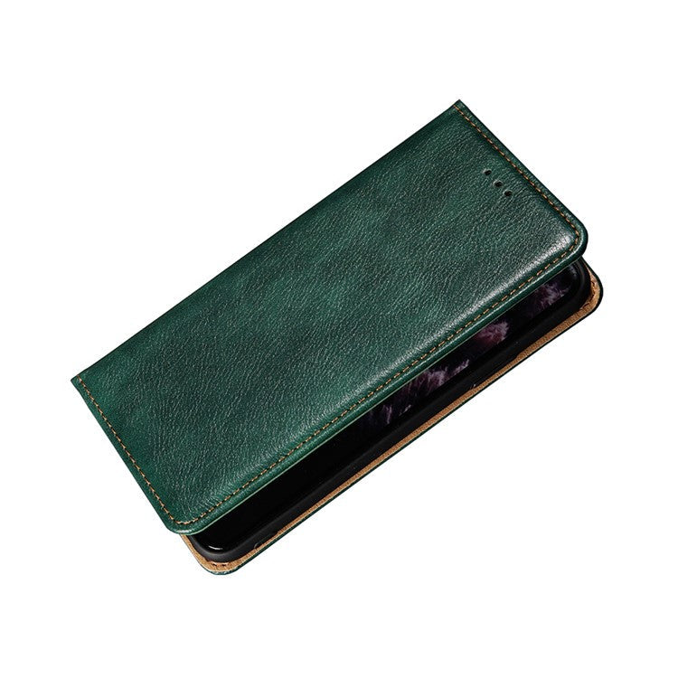 Full-Protection Stand Wallet PU Leather Auto Closing Magnetic Flip Phone Shell Case for Google Pixel 6 Pro - Green