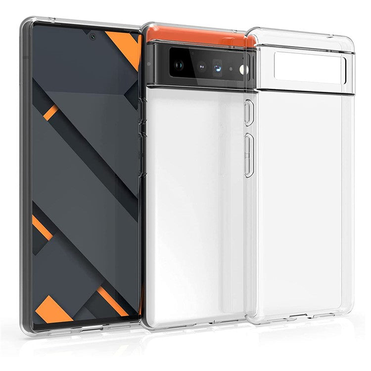 Crystal Clear Soft TPU Anti-Fingerprint Anti-Scratch Protective Phone Case for Google Pixel 6