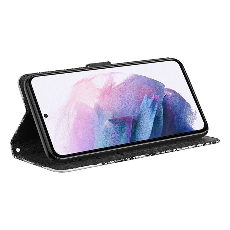 3D Creative Pattern Design PU Leather Wallet Shockproof Stand Flip Magnetic Case with Strap for Google Pixel 6 Pro - Golden Butterflies