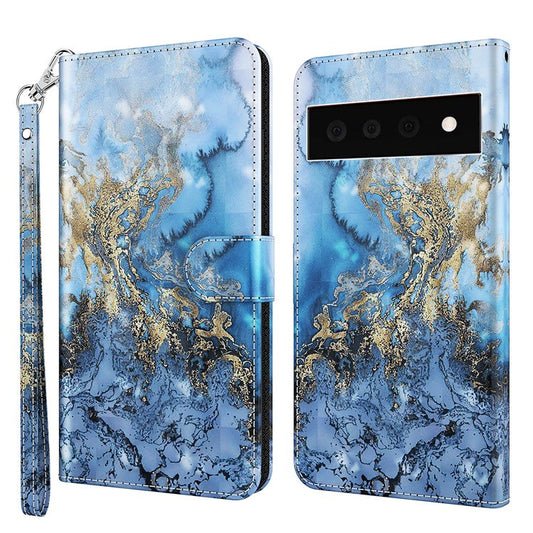 3D Creative Pattern Design PU Leather Wallet Shockproof Stand Flip Magnetic Case with Strap for Google Pixel 6 Pro - Bauhinia Valley