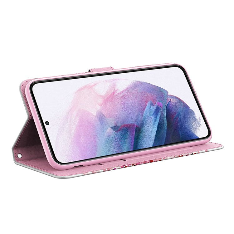 3D Creative Pattern Design PU Leather Wallet Shockproof Stand Flip Magnetic Case with Strap for Google Pixel 6 Pro - Blue Butterflies
