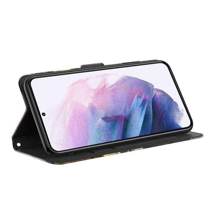 3D Creative Pattern Design PU Leather Wallet Shockproof Stand Flip Magnetic Case with Strap for Google Pixel 6 Pro - Lace Flower