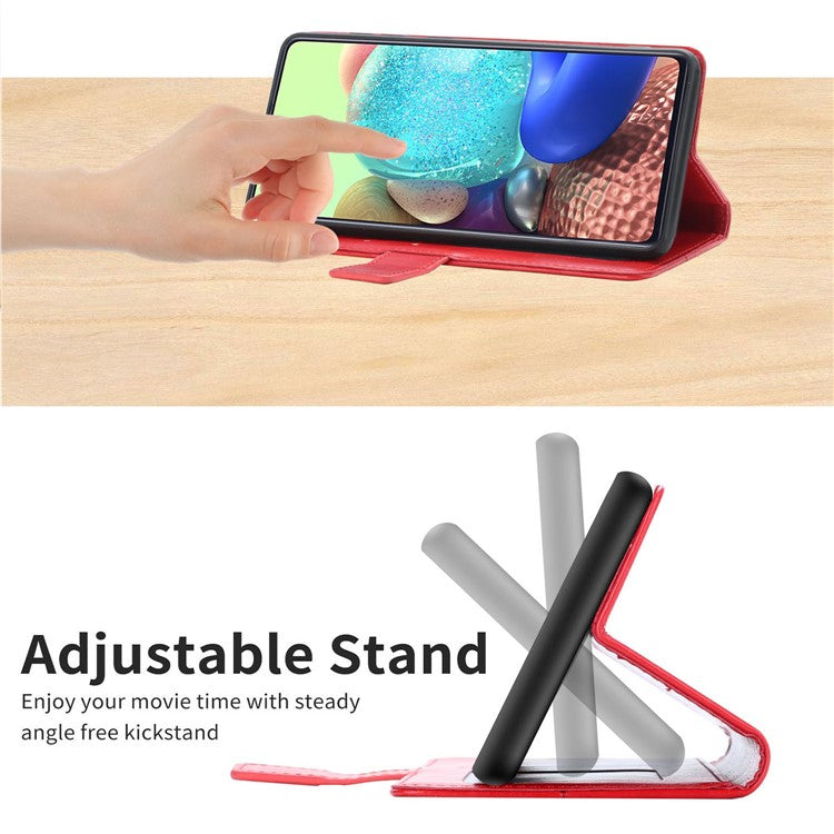 Imprinting Y-shaped Lines PU Leather Full Protection Phone Flip Cover Protective Case for Google Pixel 6 - Red
