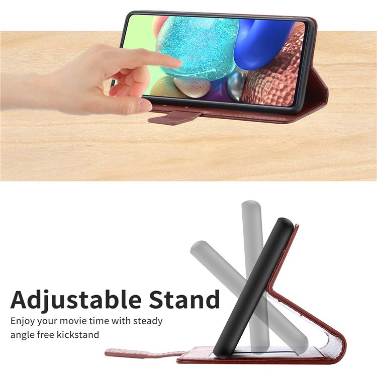 Imprinting Y-shaped Lines PU Leather Full Protection Phone Flip Cover Protective Case for Google Pixel 6 - Wine Red