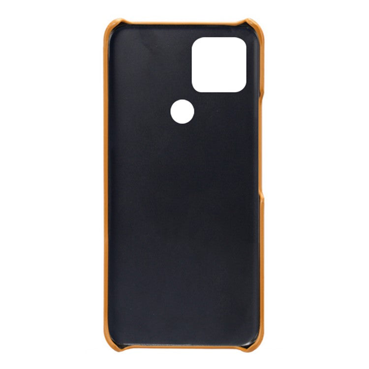 KSQ PU Leather + PC Combo Anti-shock Anti-fall Dual Back Card Slots Design Hard Case for Google Pixel 5a 5G - Orange