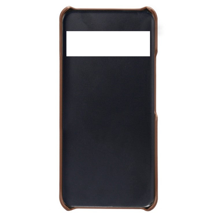 KSQ PU Leather + PC Combo Stylish Dual Back Card Slots Design Light Slim Hard Case for Google Pixel 6 Pro - Brown