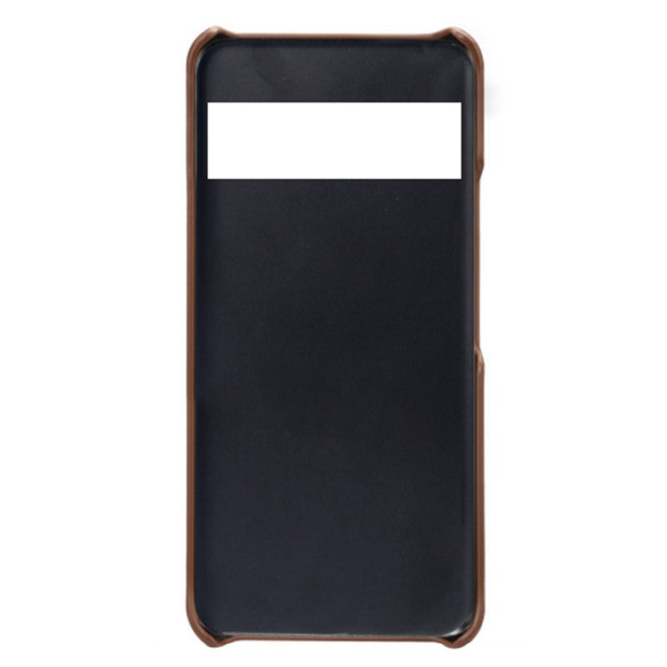 KSQ PU Leather + PC Combo Durable Anti-fall Dual Back Card Slots Design Hard Phone Shell for Google Pixel 6 - Brown