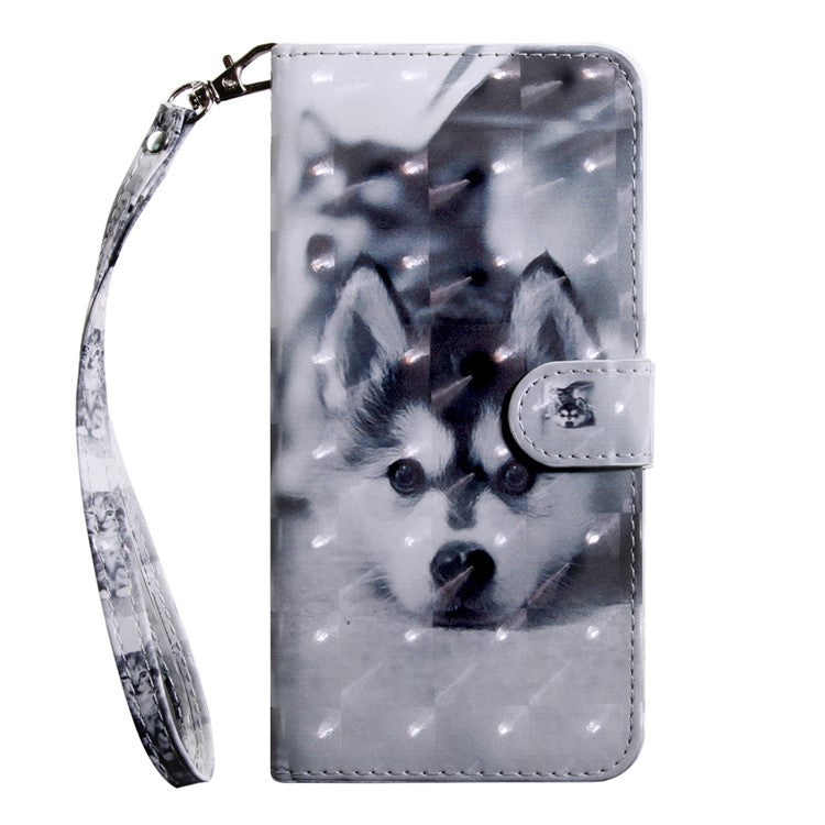 3D Pattern Printing Soft PU Leather Stand Magnetic Flip Wallet Phone Case with Strap for Google Pixel 6 - Dog