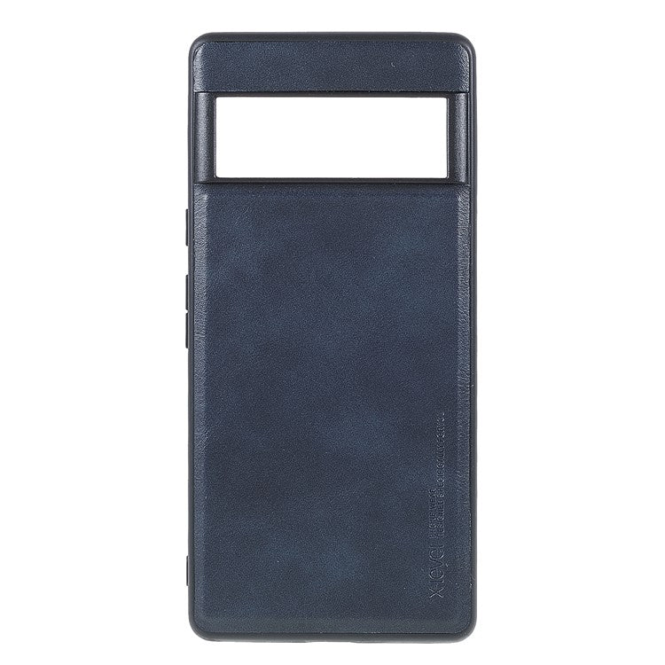 X-LEVEL Vintage Style Light Slim PU Leather Coated TPU Protective Cover Shell for Google Pixel 6 Pro - Blue